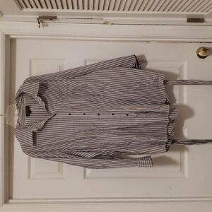 Lane bryant  woman  Gray  white blouse